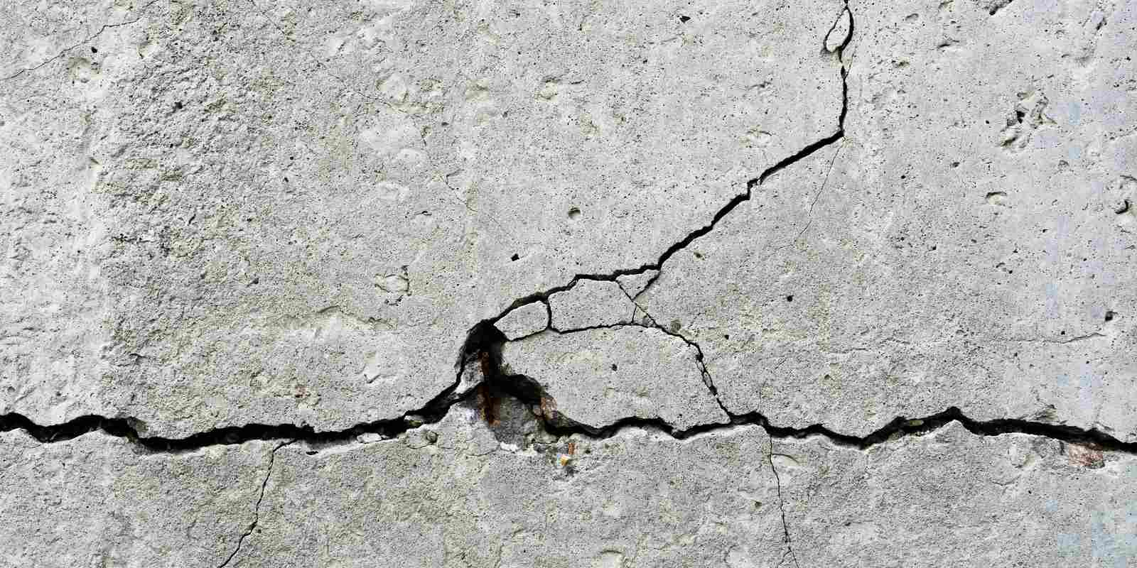 cracks on the surface of the concrete.