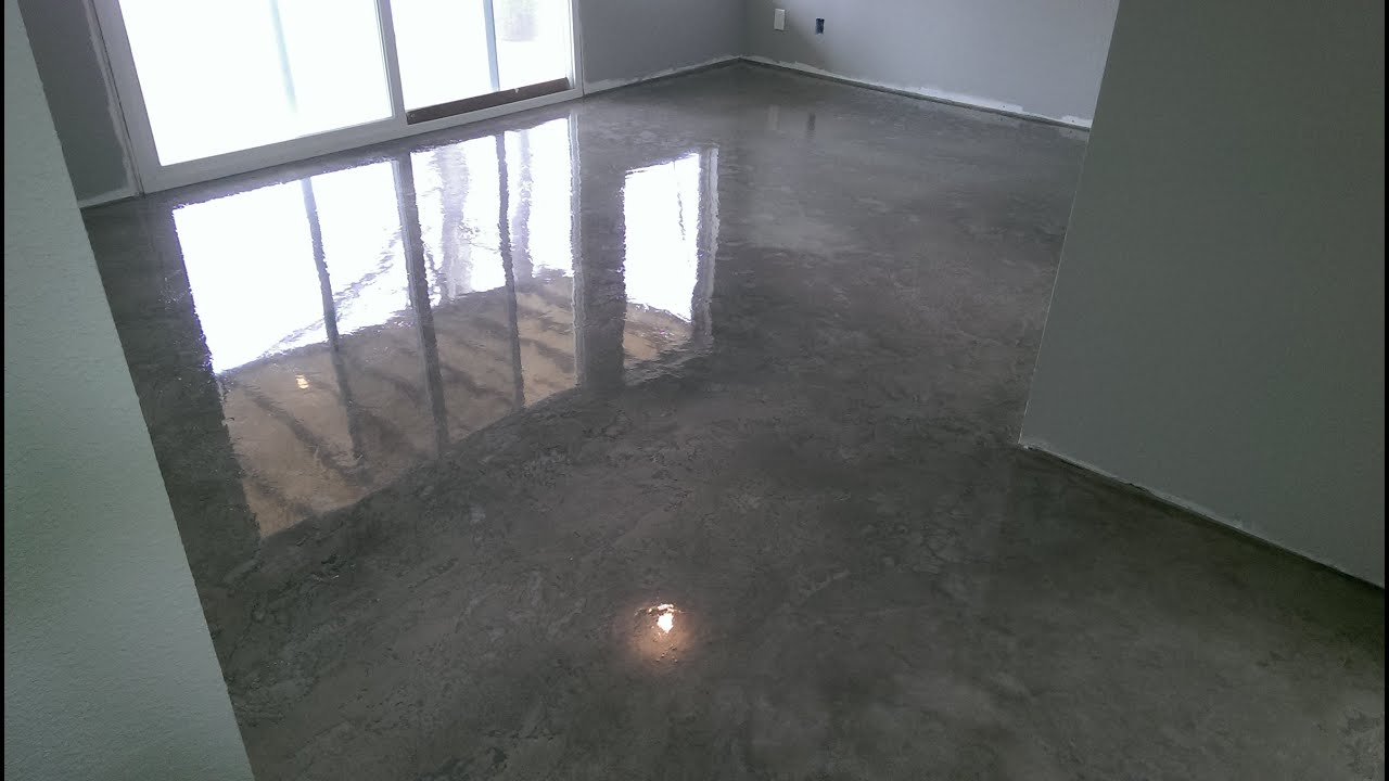 concrete floor after applying finish on it.