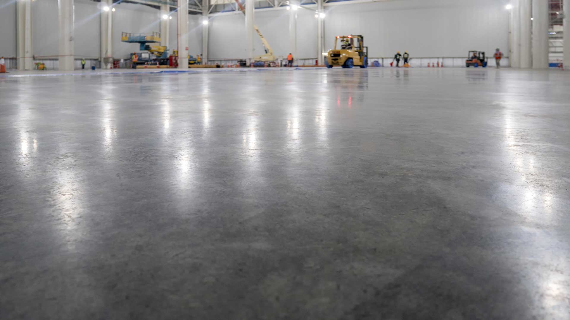 commercial shiny concrete floor.