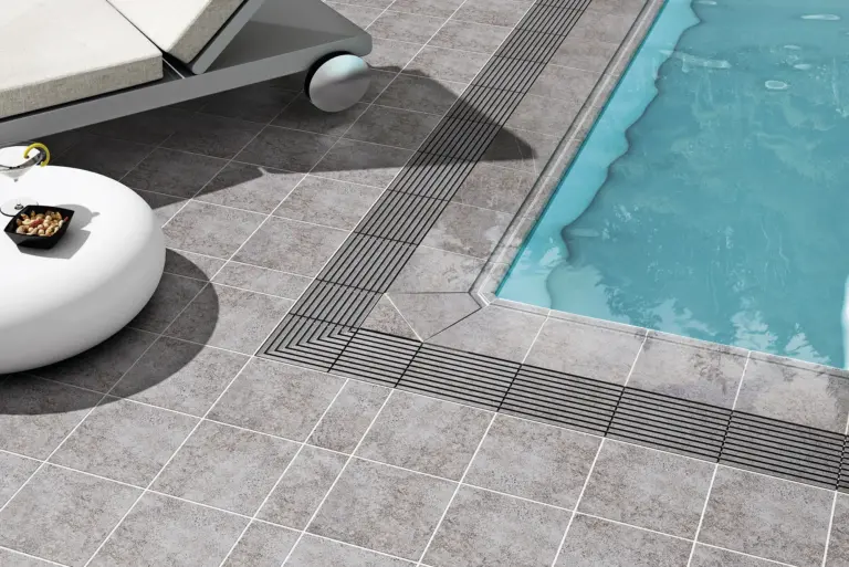 slip resistant flooring around swimming pool.