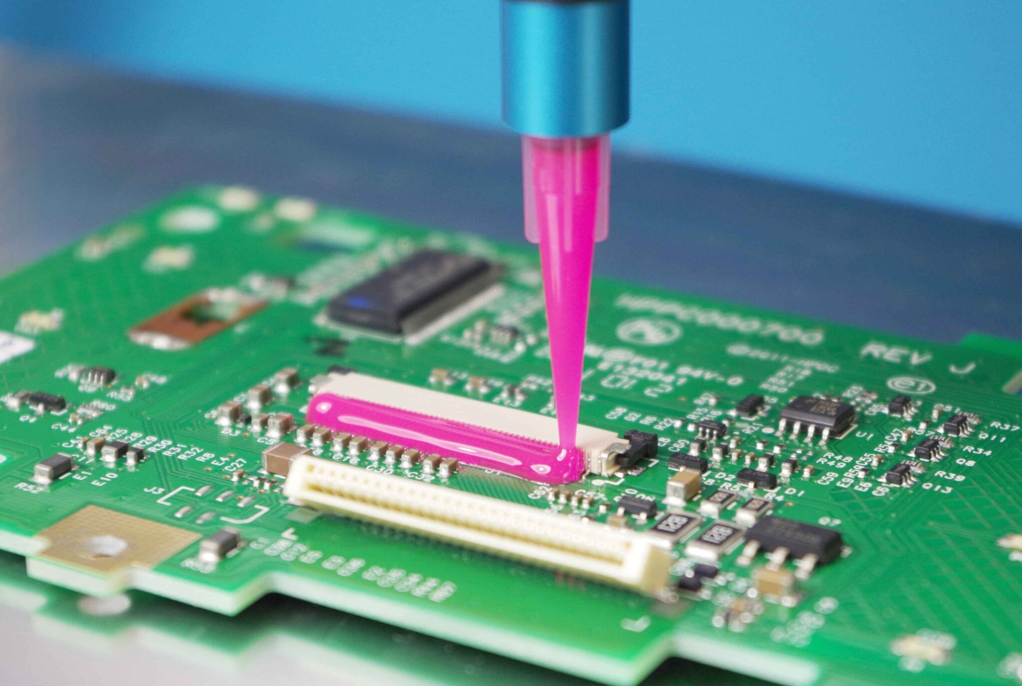 applying antistatic coating on electronic board