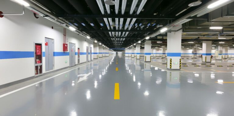 slip-resistant coating on the floor of a commercial place